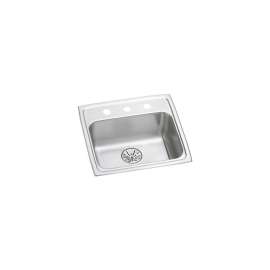Lustertone Classic Stainless Steel 19" X 18" X 6-1/2" 3-Hole Single Bowl Drop-In Ada Sink With Perfect Drain(R), LRAD191865PD3
