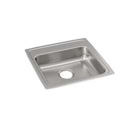 Lustertone Classic Stainless Steel 19-1/2" X 19" X 5", 0-Hole Single Bowl Drop-In Ada Sink, LRAD1919500