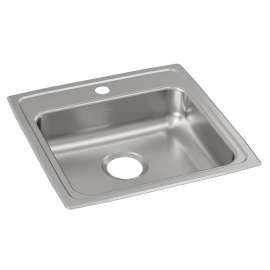 Lustertone Classic Stainless Steel 19-1/2" X 19" X 5" 1-Hole Single Bowl Drop-In Ada Sink, LRAD1919501