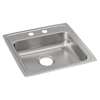 Lustertone Classic Stainless Steel 19-1/2" X 19" X 5" 2-Hole Single Bowl Drop-In Ada Sink, LRAD1919502
