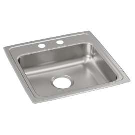 Lustertone Classic Stainless Steel 19-1/2" X 19" X 5" 2-Hole Single Bowl Drop-In Ada Sink, LRAD1919502