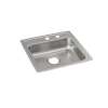 Lustertone Classic Stainless Steel 19-1/2" X 19" X 5" Mr2-Hole Single Bowl Drop-In Ada Sink, LRAD191950MR2