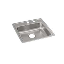 Lustertone Classic Stainless Steel 19-1/2" X 19" X 5" Mr2-Hole Single Bowl Drop-In Ada Sink, LRAD191950MR2