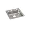 Lustertone Classic Stainless Steel 19-1/2" X 19" X 5" Os4-Hole Single Bowl Drop-In Ada Sink, LRAD191950OS4