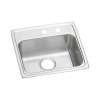 Lustertone Classic Stainless Steel 19-1/2" X 19" X 5-1/2" Mr2-Hole Single Bowl Drop-In Ada Sink, LRAD191955MR2