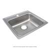 Lustertone Classic Stainless Steel 19-1/2" X 19" X 6" Mr2-Hole Single Bowl Drop-In Ada Sink, LRAD191960MR2