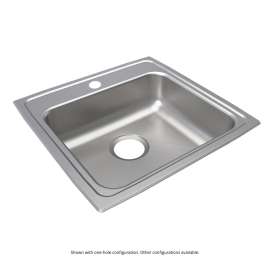 Lustertone Classic Stainless Steel 19-1/2" X 19" X 6-1/2" 2-Hole Single Bowl Drop-In Ada Sink, LRAD1919652
