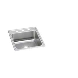 Lustertone Classic Stainless Steel 19-1/2" X 22" X 4", 0-Hole Single Bowl Drop-In Ada Sink, LRAD2022400