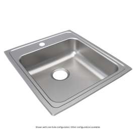 Lustertone Classic Stainless Steel 19-1/2" X 22" X 6", 0-Hole Single Bowl Drop-In Ada Sink, LRAD2022600