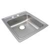 Lustertone Classic Stainless Steel 19-1/2" X 22" X 6-1/2" 2-Hole Single Bowl Drop-In Ada Sink, LRAD2022652