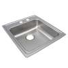 Lustertone Classic Stainless Steel 19-1/2" X 22" X 6-1/2" Mr2-Hole Single Bowl Drop-In Ada Sink, LRAD202265MR2