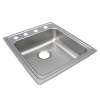 Lustertone Classic Stainless Steel 19-1/2" X 22" X 6-1/2" Os4-Hole Single Bowl Drop-In Ada Sink, LRAD202265OS4
