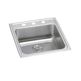Lustertone Classic Stainless Steel 19-1/2" X 22" X 6-1/2", 0-Hole Single Bowl Drop-In Ada Sink With Perfect Drain(R), LRAD202265PD0