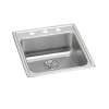 Lustertone Classic Stainless Steel 19-1/2" X 22" X 6-1/2" 1-Hole Single Bowl Drop-In Ada Sink With Perfect Drain(R), LRAD202265PD1