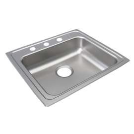 Lustertone Classic Stainless Steel 22" X 19-1/2" X 5" 3-Hole Single Bowl Drop-In Ada Sink, LRAD2219503