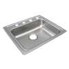 Lustertone Classic Stainless Steel 22" X 19-1/2" X 5" 4-Hole Single Bowl Drop-In Ada Sink, LRAD2219504