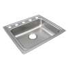 Lustertone Classic Stainless Steel 22" X 19-1/2" X 5" 5-Hole Single Bowl Drop-In Ada Sink, LRAD2219505