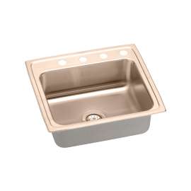 Cuverro Antimicrobial Copper 22" X 19-1/2" X 5-1/2" 3-Hole Single Bowl Drop-In Ada Sink, LRAD2219553-CU