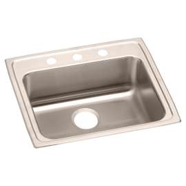 Lustertone Classic Stainless Steel 22" X 19-1/2" X 6" 3-Hole Single Bowl Drop-In Ada Sink, LRAD2219603