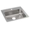 Lustertone Classic Stainless Steel 22" X 19-1/2" X 6-1/2" 2-Hole Single Bowl Drop-In Ada Sink W/Right Drain, LRAD221965R2