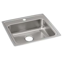 Lustertone Classic Stainless Steel 22" X 19-1/2" X 6-1/2" 2-Hole Single Bowl Drop-In Ada Sink W/Right Drain, LRAD221965R2