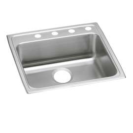 Lustertone Classic Stainless Steel 22" X 22" X 4-1/2" 4-Hole Single Bowl Drop-In Ada Sink, LRAD2222454