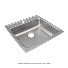 Lustertone Classic Stainless Steel 22" X 22" X 6" 1-Hole Single Bowl Drop-In Ada Sink, LRAD2222601