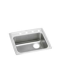 Lustertone Classic Stainless Steel 25" X 21-1/4" X 5-1/2" 1-Hole Single Bowl Drop-In Ada Sink W/Right Drain, LRAD252155R1