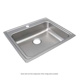 Lustertone Classic Stainless Steel 25" X 21-1/4" X 6" 2-Hole Single Bowl Drop-In Ada Sink, LRAD2521602