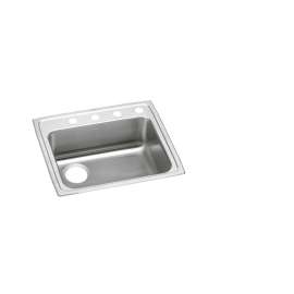 Lustertone Classic Stainless Steel 25" X 21-1/4" X 6" 1-Hole Single Bowl Drop-In Ada Sink W/Left Drain, LRAD252160L1