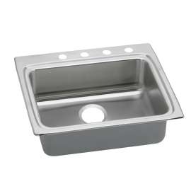 Lustertone Classic Stainless Steel 25" X 22" X 4-1/2" 3-Hole Single Bowl Drop-In Ada Sink, LRAD2522453