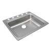 Lustertone Classic Stainless Steel 25" X 22" X 5-1/2" 5-Hole Single Bowl Drop-In Ada Sink, LRAD2522555