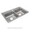 Lustertone Classic Stainless Steel 29" X 18" X 5-1/2" 1-Hole Equal Double Bowl Drop-In Ada Sink, LRAD2918551
