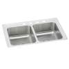 Lustertone Classic Stainless Steel 29" X 18" X 6-1/2" 2-Hole Equal Double Bowl Drop-In Ada Sink With Perfect Drain(R), LRAD291865PD2