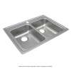 Lustertone Classic Stainless Steel 29" X 22" X 5-1/2", 0-Hole Equal Double Bowl Drop-In Ada Sink, LRAD2922550