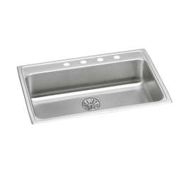Lustertone Classic Stainless Steel 31" X 22" X 6-1/2" 1-Hole Single Bowl Drop-In Ada Sink With Perfect Drain(R), LRAD312265PD1