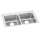 Lustertone Classic Stainless Steel 33" X 19-1/2" X 4" 3-Hole Equal Double Bowl Drop-In Ada Sink, LRAD3319403