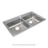 Lustertone Classic Stainless Steel 33" X 19-1/2" X 6-1/2" 5-Hole Equal Double Bowl Drop-In Ada Sink, LRAD3319655