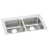 Lustertone Classic Stainless Steel 33" X 21-1/4" X 6-1/2" 1-Hole Equal Double Bowl Drop-In Ada Sink, LRAD3321651