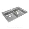 Lustertone Classic Stainless Steel 33" X 22" X 6-1/2" 2-Hole Equal Double Bowl Drop-In Ada Sink, LRAD3322652
