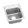 Lustertone Classic Stainless Steel 13" X 16" X 5-1/2" 2-Hole Single Bowl Drop-In Ada Sink With Quick-Clip, LRADQ1316552