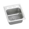 Lustertone Classic Stainless Steel 13" X 16" X 6-1/2" 1-Hole Single Bowl Drop-In Ada Sink With Perfect Drain(R) And Quick-Clip, LRADQ131665PD1