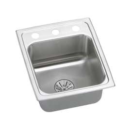 Lustertone Classic Stainless Steel 13" X 16" X 6-1/2" 3-Hole Single Bowl Drop-In Ada Sink With Perfect Drain(R) And Quick-Clip, LRADQ131665PD3