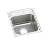 Lustertone Classic Stainless Steel 15" X 17-1/2" X 5" 3-Hole Single Bowl Drop-In Ada Sink With Quick-Clip, LRADQ1517503