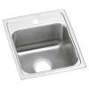 Lustertone Classic Stainless Steel 15" X 17-1/2" X 6" 1-Hole Single Bowl Drop-In Ada Sink With Quick-Clip, LRADQ1517601