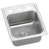 Lustertone Classic Stainless Steel 15" X 17-1/2" X 6-1/2" 1-Hole Single Bowl Drop-In Ada Sink With Perfect Drain(R) And Quick-Clip, LRADQ151765PD1