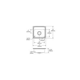 Lustertone Classic Stainless Steel 17" X 16" X 5-1/2" Mr2-Hole Single Bowl Drop-In Ada Sink With Quick-Clip, LRADQ171655MR2