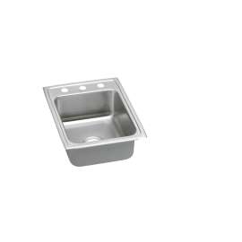 Lustertone Classic Stainless Steel 17" X 22" X 5-1/2" 2-Hole Single Bowl Drop-In Ada Sink With Quick-Clip, LRADQ1722552