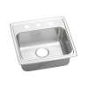 Lustertone Classic Stainless Steel 19" X 18" X 5" 3-Hole Single Bowl Drop-In Ada Sink With Quick-Clip, LRADQ1918503