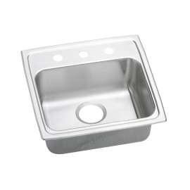 Lustertone Classic Stainless Steel 19" X 18" X 5-1/2" 1-Hole Single Bowl Drop-In Ada Sink With Quick-Clip, LRADQ1918551